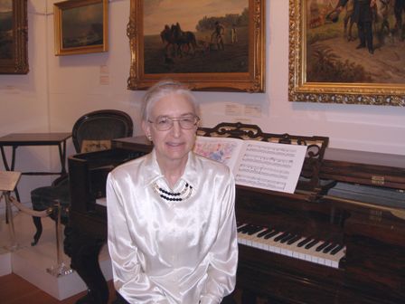 Kay playing historic square piano on Dec. 1, 2012.